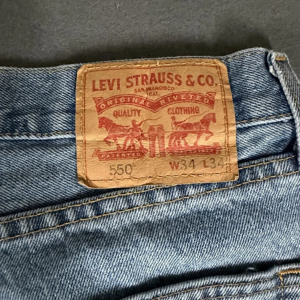 Levis‎ 550 Jeans Mens 34x34 Blue Relaxed Tapered Leg Denim Grunge Dadcore Skater